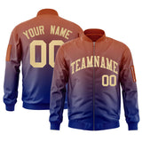 Custom Gradient Fashion Full-Zip Bomber Jacket Stitched Personalized Name Number Logo Letterman Jacket With Pocket