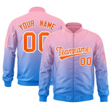 Custom Gradient Fashion Full-Zip Baseball Jacket Windreaker Letterman Bomber Coat Stitched Name Number Logo Unisex With Pocket