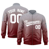 Custom Gradient Full-Zip Varsity Baseball Jacket Stitched Sweatshirt Letterman Bomber Personalized Name Number Logo Unisex With Pocket