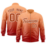 Custom Gradient Full-Zip Personalized Letterman Bomber Jacket Stitched Text Logo Winter Baseball Coat for Adult/Youth S-6XL