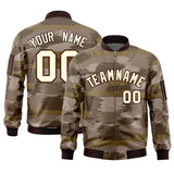 Custom Full-Zip Camo Fashion Lightweight College Jacket Stitched Text Logo Letterman Bomber for Adult/Youth Big Size