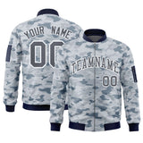 Custom Camo Full-Zip Casual Sweatshirt Letterman Bomber Coats Stitched Letters Logo Fashion College Jacket for Adult/Youth