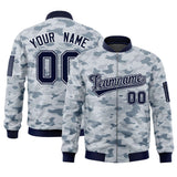 Custom Camo Full-Zip Varsity Jacket Personalized Baseball Letterman Jackets Stitched Text Logo Unisex Big Size