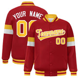 Custom Color Block Bomber Varsity Full-Snap Baseball Jacket Long Sleeve With Letters Casual Coats