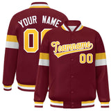 Custom Color Block Bomber Varsity Full-Snap Baseball Jacket Long Sleeve With Letters Casual Coats