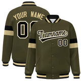 Custom Color Block Bomber Varsity Full-Snap Baseball Jacket Long Sleeve With Letters Casual Coats