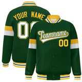 Custom Color Block Bomber Varsity Full-Snap Baseball Jacket Long Sleeve With Letters Casual Coats