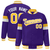 Custom Color Block Bomber Varsity Full-Snap Baseball Jacket Long Sleeve With Letters Casual Coats