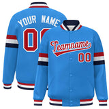 Custom Color Block Long Sleeve With Letters Casual Coats  Bomber Varsity Full-Snap Baseball Jacket