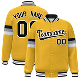 Custom Color Block Long Sleeve With Letters Casual Coats  Bomber Varsity Full-Snap Baseball Jacket