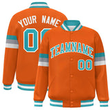 Custom Color Block Full-Snap Baseball Jacket Lightweight College Jacket Stitched Text Logo for Adult