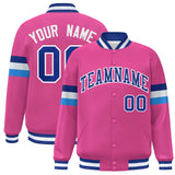 Custom Color Block Full-Snap Baseball Jacket Lightweight College Jacket Stitched Text Logo for Adult