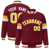 Custom Color Block Full-Snap Lightweight College Jacket Stitched Text Logo for Adult Baseball Jacket