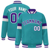 Custom Color Block Full-Snap Lightweight College Jacket Stitched Text Logo Baseball Jacket For Men