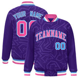 Custom Embroidery Graffiti Pattern Jacket Hook Stripe Varsity Letterman Jacket for Men/Women/Youth