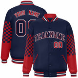 Custom Color Block Pattern Bomber Varsity Jacket Personalized Stitched Baseball Jacket