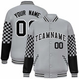 Custom Color Block Pattern Bomber Varsity Jacket Personalized Stitched Baseball Jacket