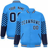 Custom Color Block Pattern Bomber Varsity Jacket Personalized Stitched Baseball Jacket