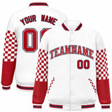 Custom Color Block Pattern Bomber Varsity Jacket Personalized Stitched Baseball Jacket