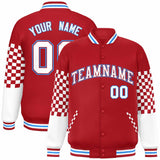 Custom Color Block Pattern Bomber Varsity Jacket Personalized Stitched Baseball Jacket