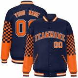 Custom Color Block Pattern Bomber Varsity Jacket Personalized Stitched Baseball Jacket