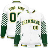 Custom Color Block Pattern Bomber Varsity Jacket Personalized Stitched Streetwear Baseball Jacket