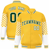 Custom Color Block Pattern Bomber Varsity Jacket Personalized Stitched Streetwear Baseball Jacket