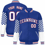 Custom Color Block Pattern Bomber Varsity Jacket Personalized Stitched Streetwear Baseball Jacket