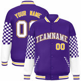 Custom Color Block Pattern Bomber Varsity Jacket Personalized Stitched Streetwear Baseball Jacket