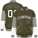 Custom Color Block Pattern Bomber Varsity Jacket Personalized Stitched Streetwear Baseball Jacket