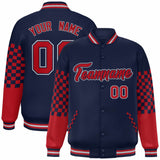 Custom Color Block Pattern Personalized College Unisex Bomber Varsity Training Baseball Jacket