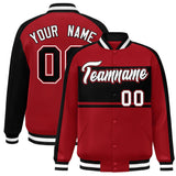 Custom Color Block Personalized Letterman Bomber Coat Full-Snap Jacket