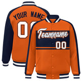 Custom Color Block Personalized Letterman Bomber Coat Full-Snap Jacket