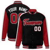 Custom Color Block Athletic College Letterman Bomber  Full-Snap Baseball Jacket