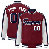 Custom Color Block Athletic College Letterman Bomber  Full-Snap Baseball Jacket