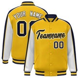 Custom Color Block Athletic College Letterman Bomber  Full-Snap Baseball Jacket