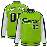 Custom Color Block Athletic College Letterman Bomber  Full-Snap Baseball Jacket