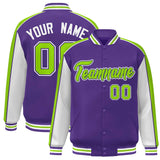 Custom Color Block Athletic College Letterman Bomber  Full-Snap Baseball Jacket