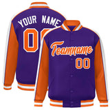 Custom Color Block Athletic College Letterman Bomber  Full-Snap Baseball Jacket