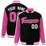 Custom Color Block Athletic Letterman Bomber Coat Full-Snap Baseball Jacket Big Size