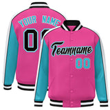 Custom Color Block Athletic Letterman Bomber Coat Full-Snap Baseball Jacket Big Size