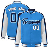 Custom Color Block Athletic Letterman Bomber Coat Full-Snap Baseball Jacket Big Size