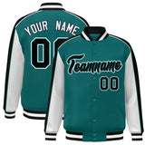 Custom Color Block Athletic Letterman Bomber Coat Full-Snap Baseball Jacket Big Size