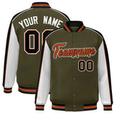 Custom Color Block Athletic Letterman Bomber Coat Full-Snap Baseball Jacket Big Size