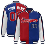 Custom Color Block Athletic Letterman Bomber Coat Full-Snap Baseball Jacket Big Size