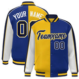 Custom Color Block Athletic Letterman Bomber Coat Full-Snap Baseball Jacket Big Size