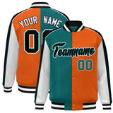 Custom Color Block Athletic Letterman Bomber Coat Full-Snap Baseball Jacket Big Size