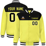 Custom Color Block Stitched Name Number Varsity Full-Snap  Letterman Casual Sweatshirt Baseball Jacket