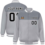 Custom Color Block Stitched Name Number Varsity Full-Snap  Letterman Casual Sweatshirt Baseball Jacket