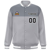 Custom Color Block Stitched Name Number Varsity Full-Snap  Letterman Casual Sweatshirt Baseball Jacket